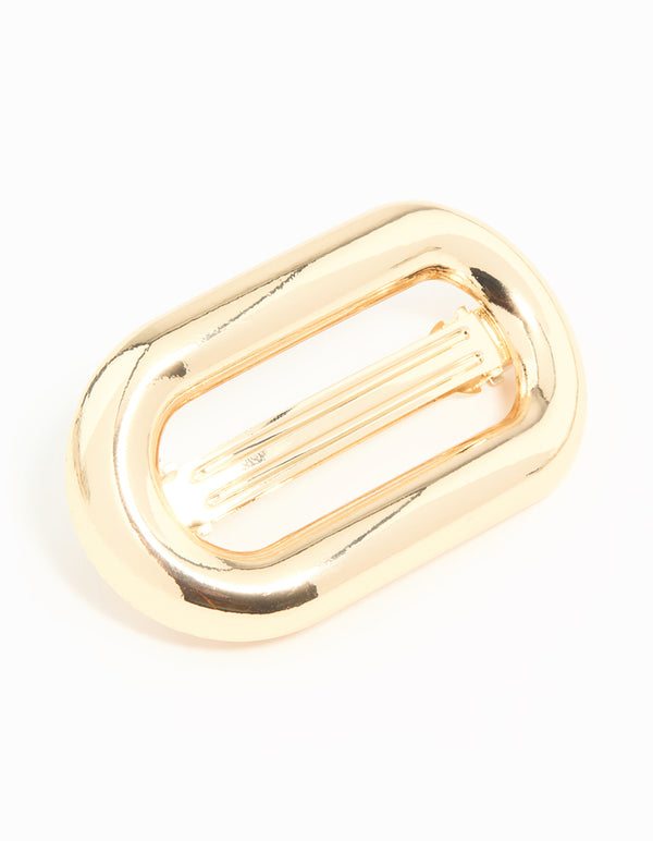 Gold Oval Hair Clip