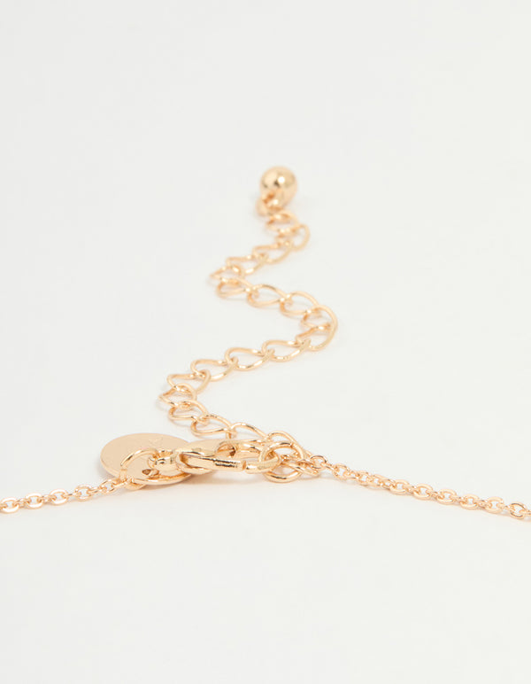 Gold Bow Pearl Necklace & Earrings Set