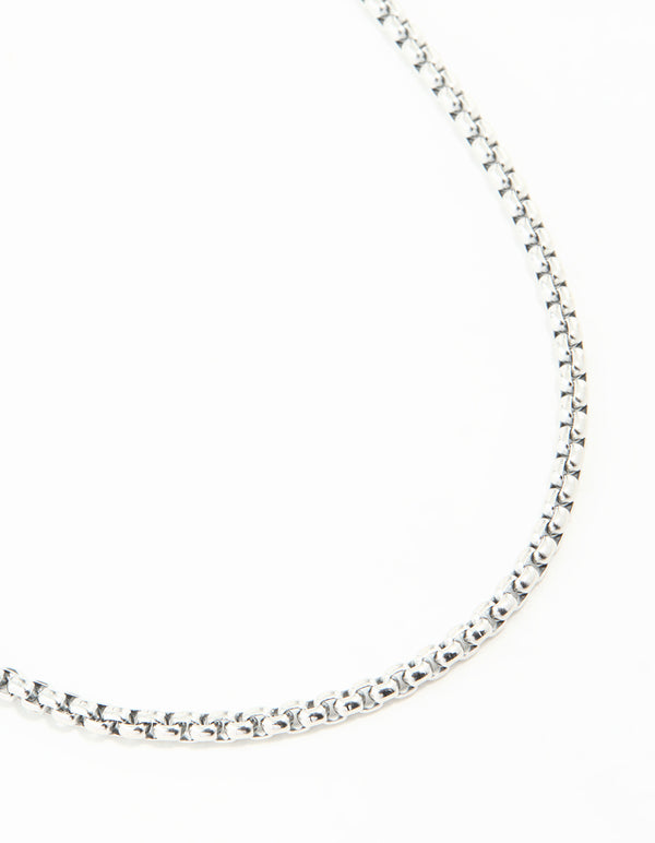 Waterproof Stainless Steel Round Box Chain Short Necklace
