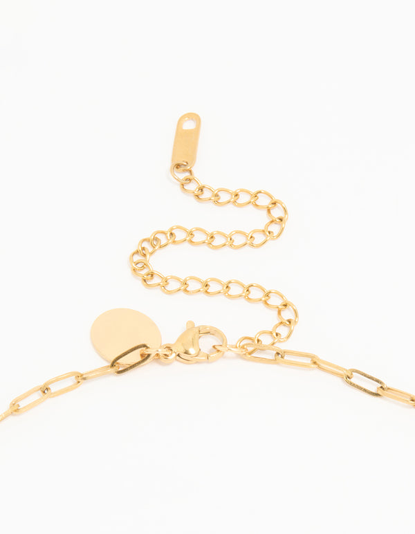 Waterproof Gold Plated Stainless Steel Cubic Zirconia Butterfly Chain Necklace