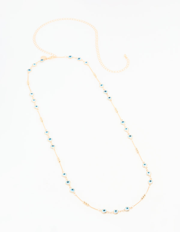 Gold Beaded Evil Eye Waist Chain