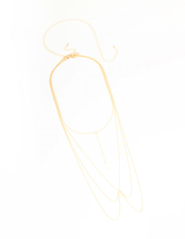 Gold Pearl Layered Body Chain