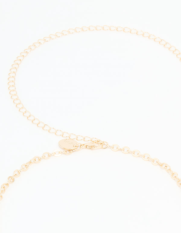 Genuine Shell & Gold Ribbed Shell Waist Chain