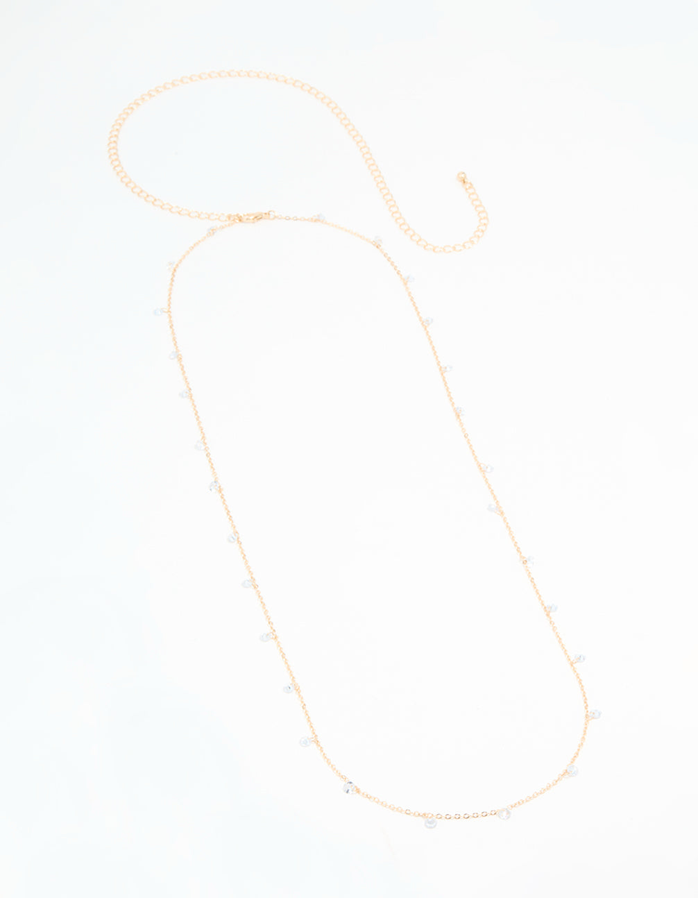 Gold Cubic Zirconia Droplet Waist Chain