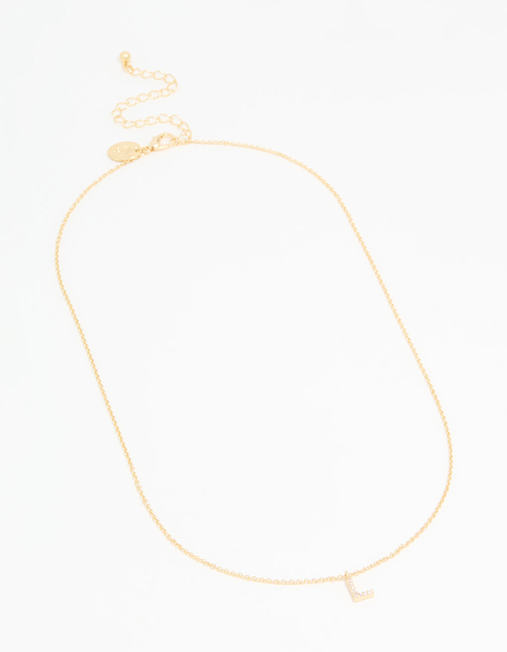 Gold Plated Cubic Zirconia Letter L Necklace