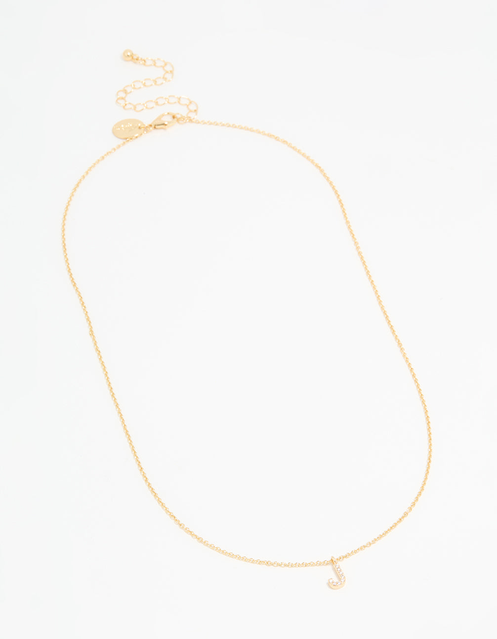 Gold Plated Cubic Zirconia Letter J Necklace