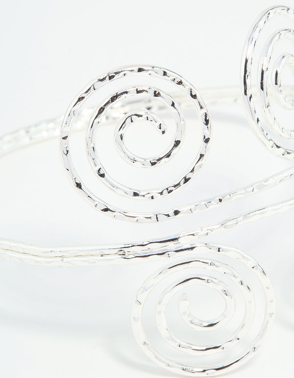 Silver Double Swirl Arm Cuff
