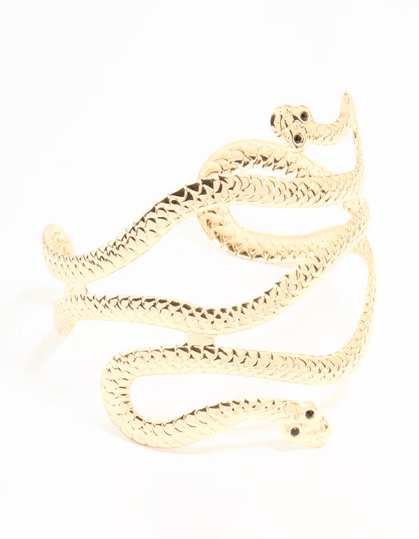 Gold Snake Large Arm Cuff