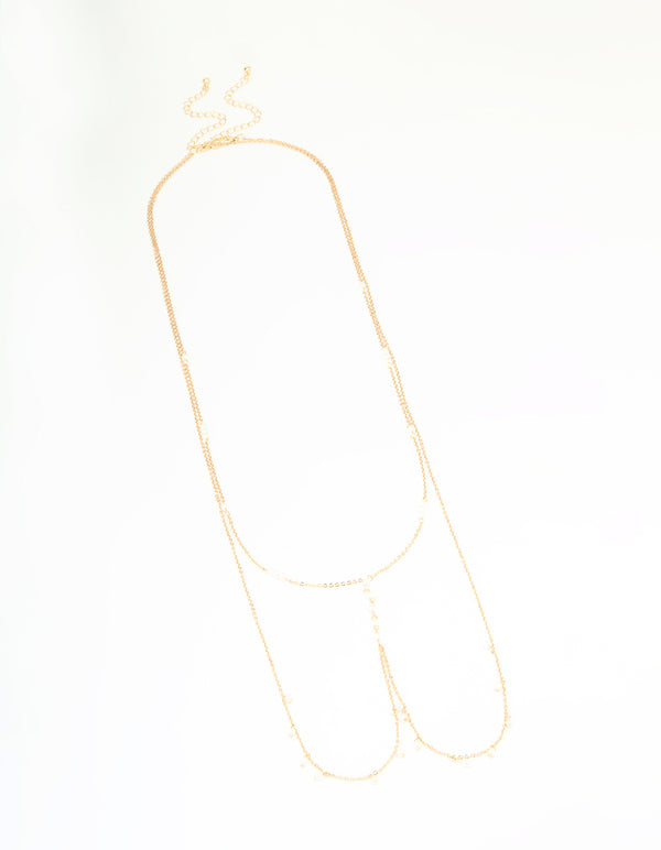 Gold Pearl Body Chain