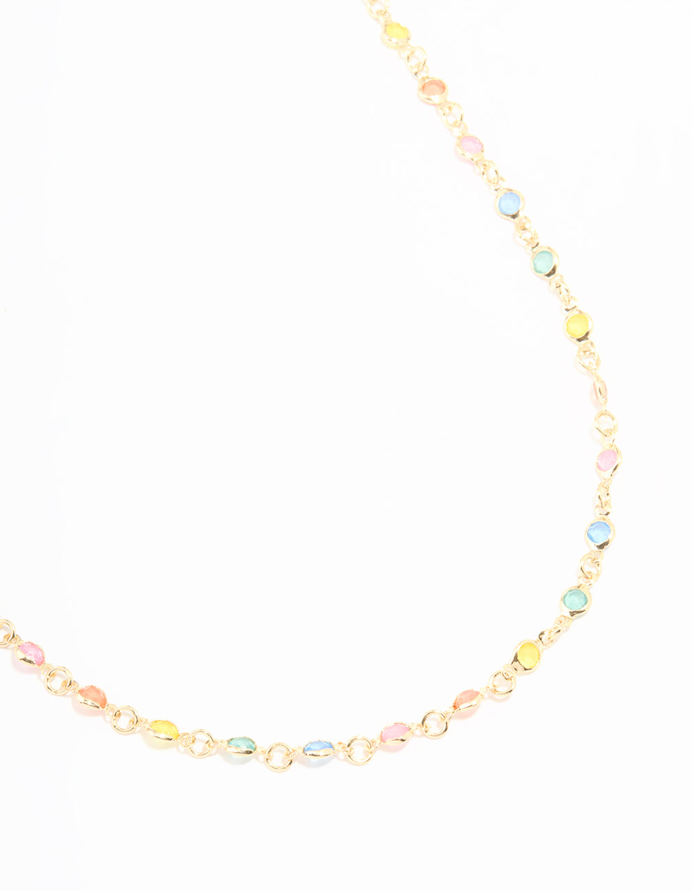 Gold Pastel Rainbow Stones Waist Chain