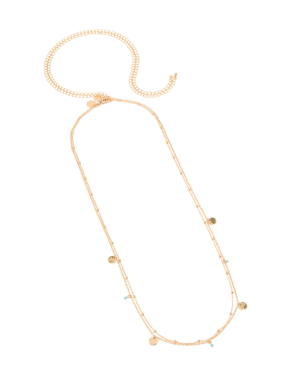 Gold Turquoise Bead Waist Chain