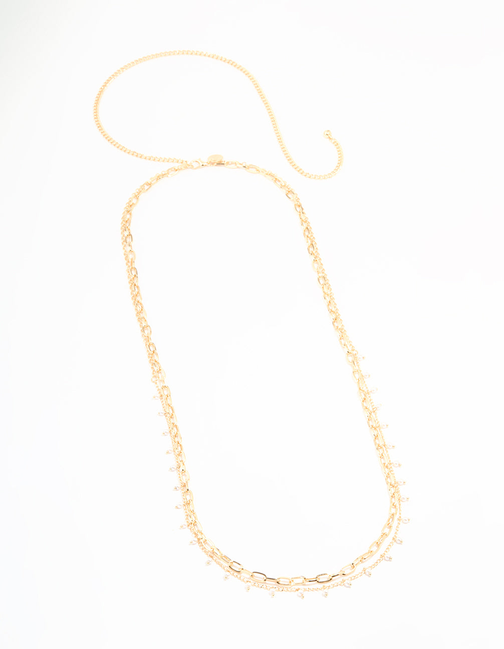 Gold Pearl & Chunky Chain Waist Chain