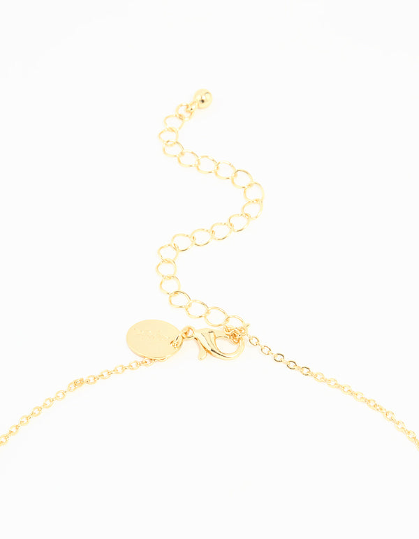 Gold Plated Cubic Zirconia Fine Chain Drop Y-Necklace