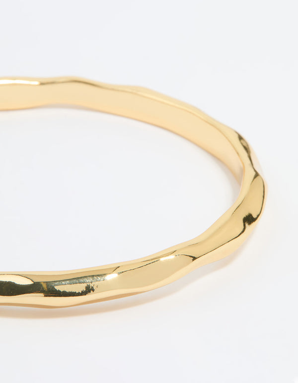 Gold Plated Molten Wavy Bangle