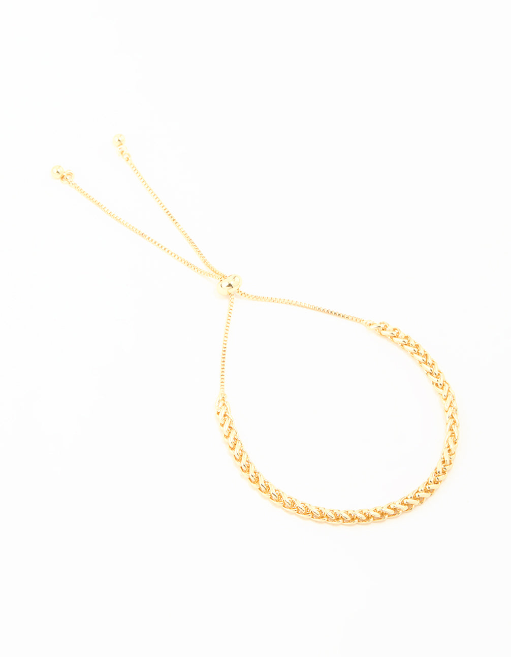Gold Plated Weave Chain Toggle Bracelet