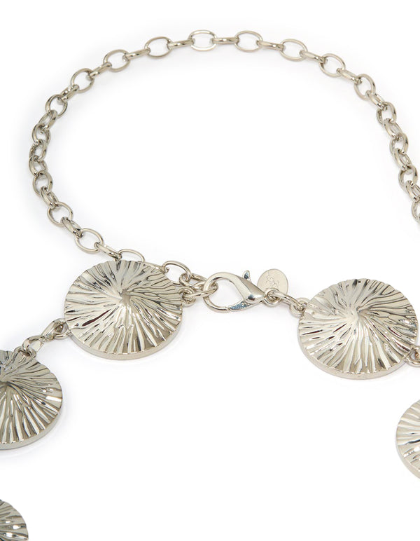 Silver Ridged Disc Belt