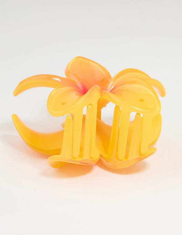 Yellow & Orange Ombre Frangipani Claw Clip