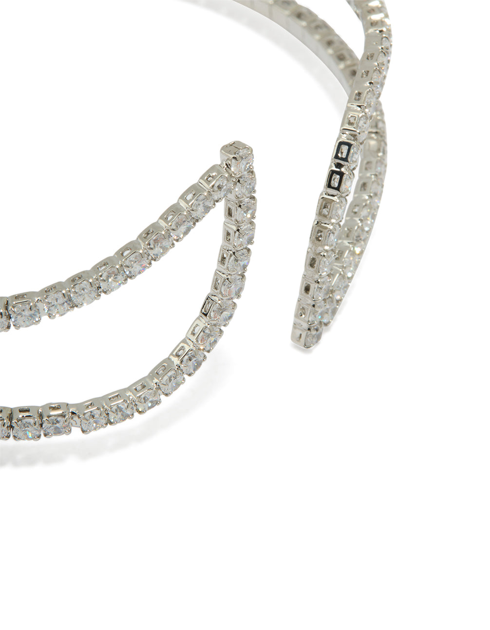 Silver Cubic Zirconia Swivel Wrist Cuff