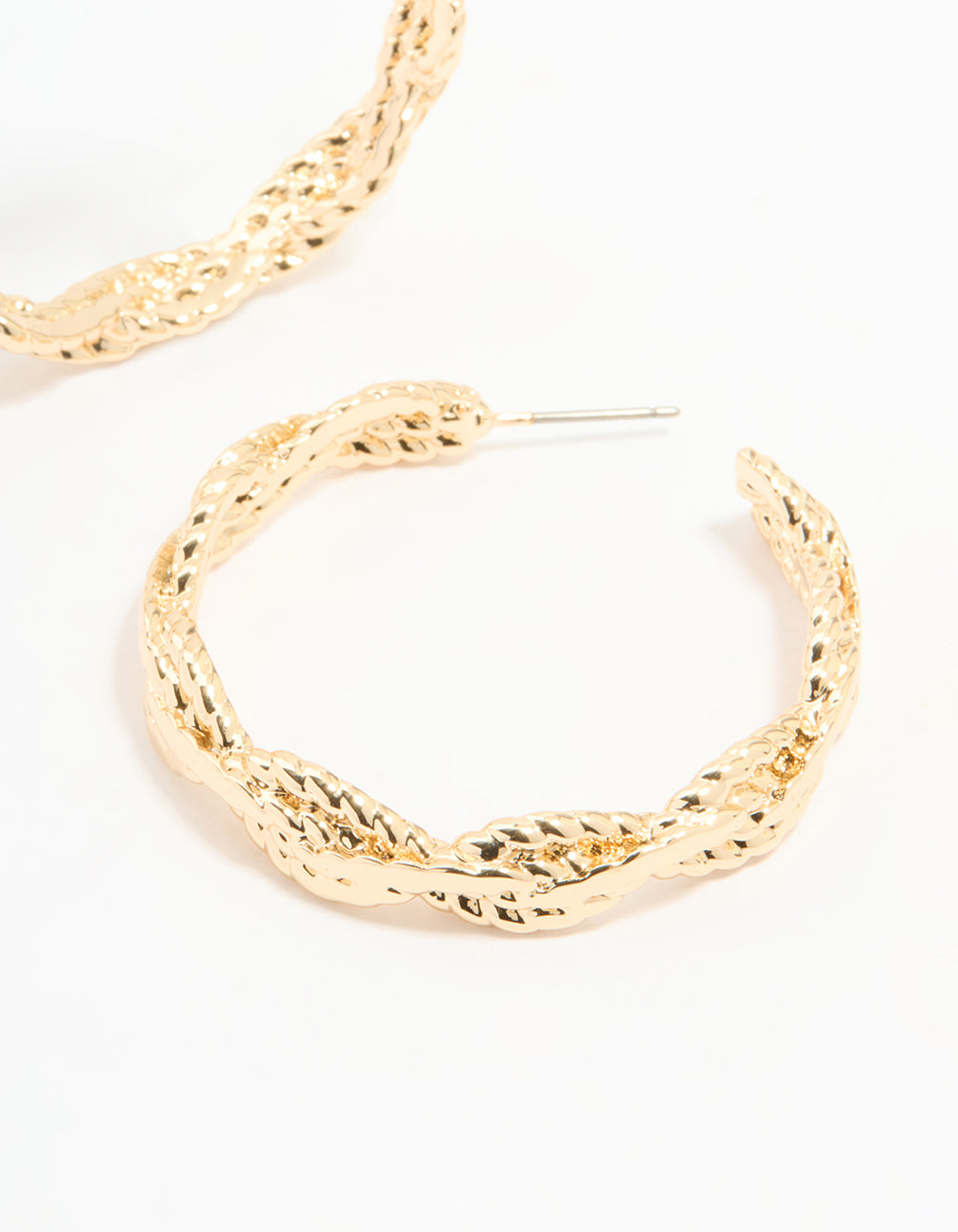 Gold Wrap Chain Hoop Earrings