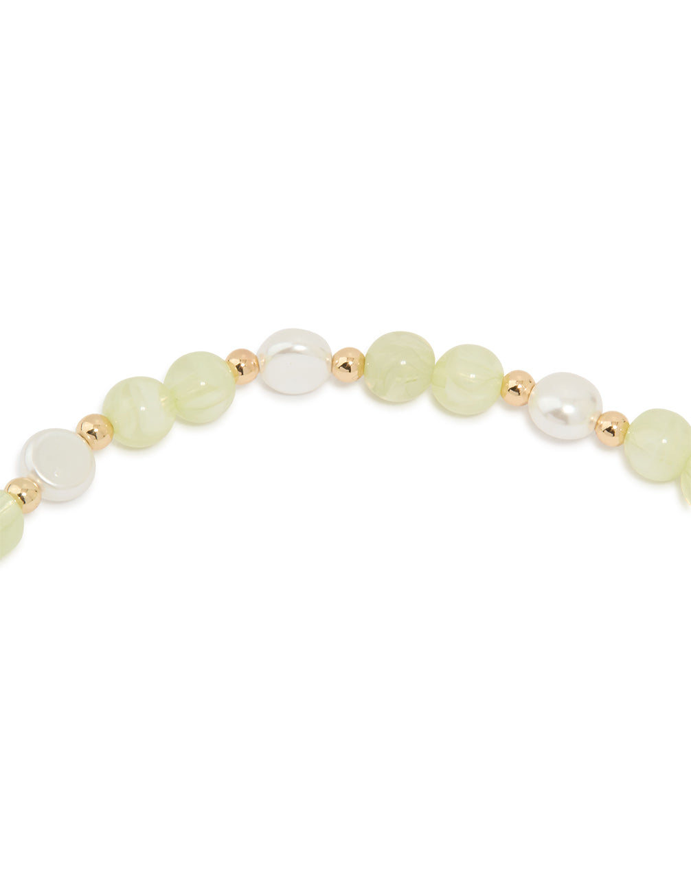 Gold Green Beaded Toggle Necklace