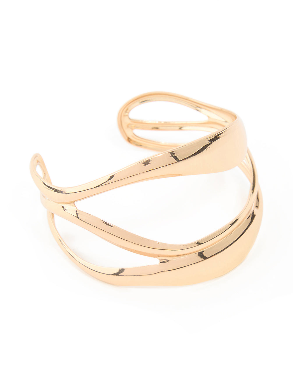 Gold Abstract Waves Wrist Cuff