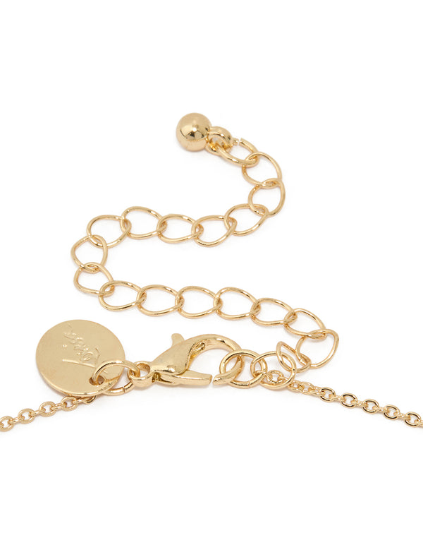 Gold Bold Diamante Cross Necklace