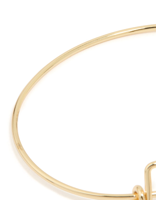 Gold Cross Flower Bangle