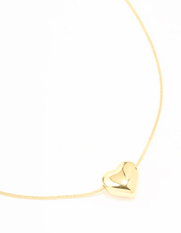 Gold Plated Heart Pendant Necklace