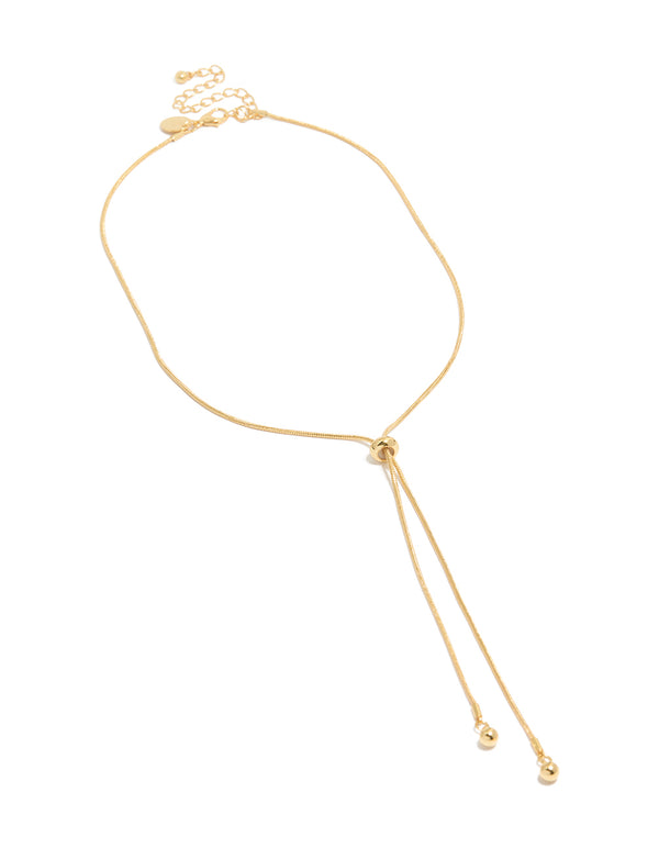 Gold Plated Adjustable Toggle Y-Necklace