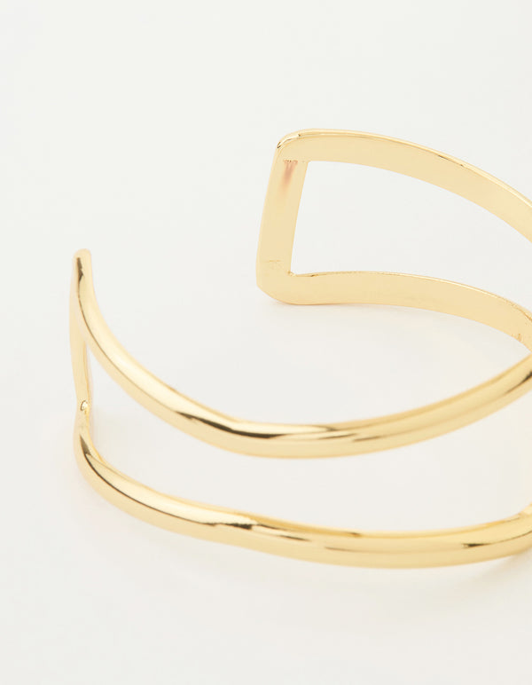 Gold Plated Open Wire Wrist Cuff