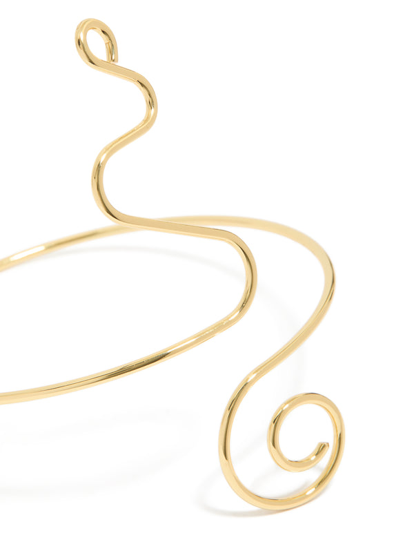 Gold Plated Spiral Arm Cuff