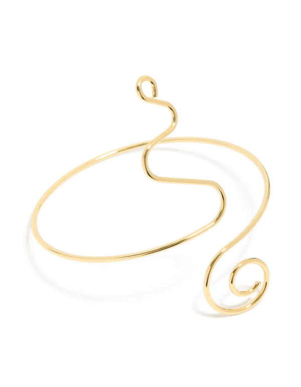 Gold Plated Spiral Arm Cuff