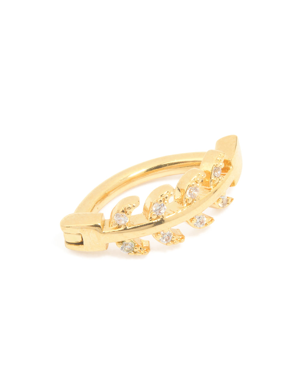 Gold Plated Surgical Steel Leaf Curve Belly Ring