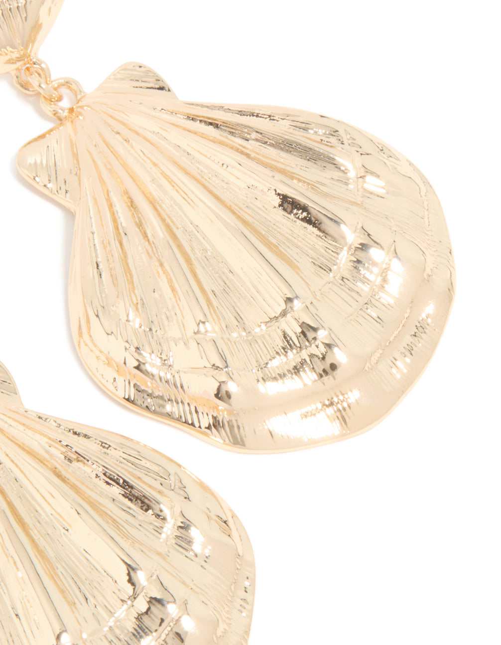Gold Mega Shell Drop Earrings