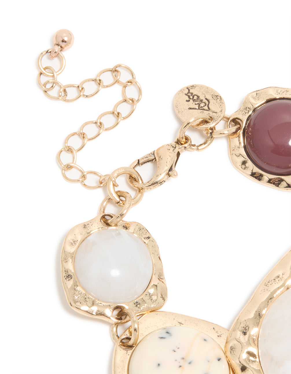 Gold Multicoloured Organic Stones Bracelet