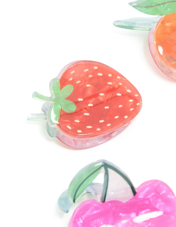 Acrylic Mini Fruit Claw Clips 4-Pack