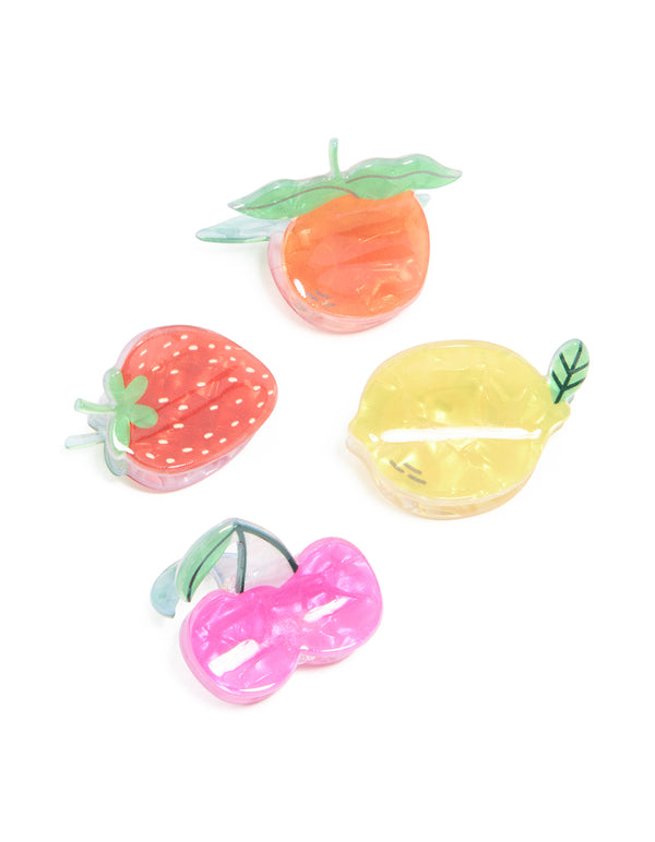 Acrylic Mini Fruit Claw Clips 4-Pack