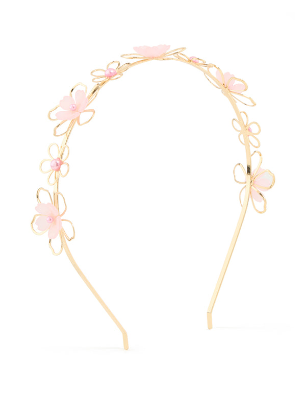 Gold Pearl Flower Headband