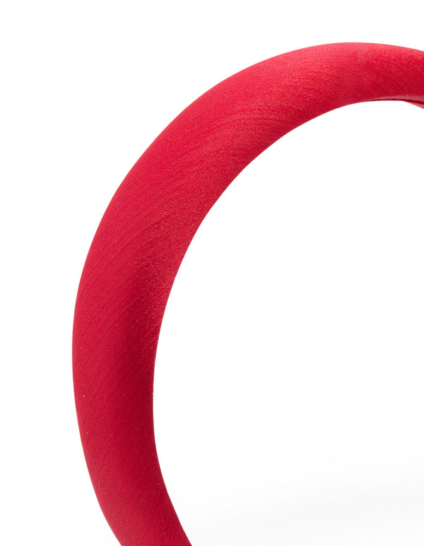 Red Satin Padded Fabric Headband