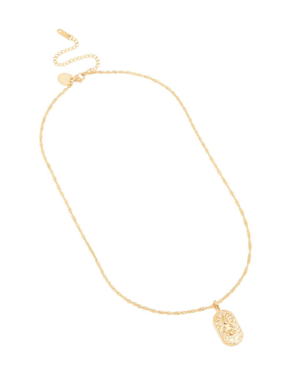 Waterproof Gold Plated Stainless Steel Cancer Tab Necklace