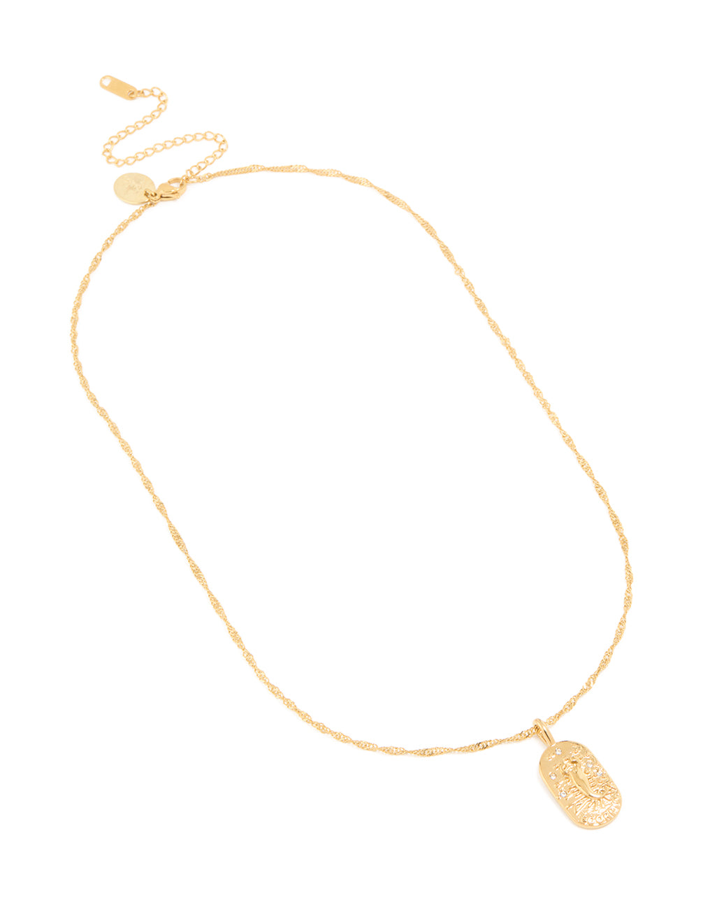 Waterproof Gold Plated Stainless Steel Scorpio Tab Necklace