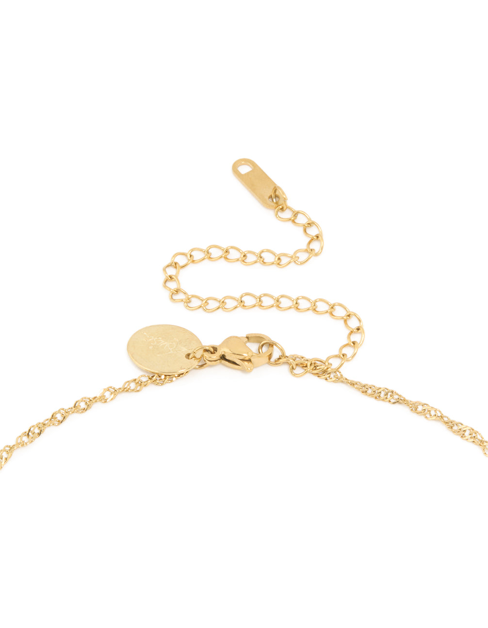 Waterproof Gold Plated Stainless Steel Virgo Tab Necklace