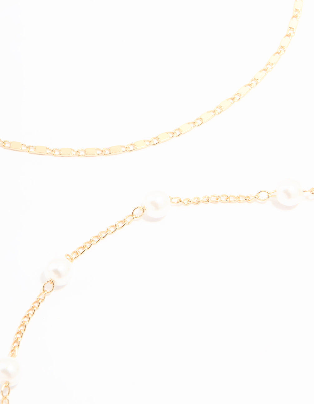Gold Pearl & Shell Anklets 4-Pack
