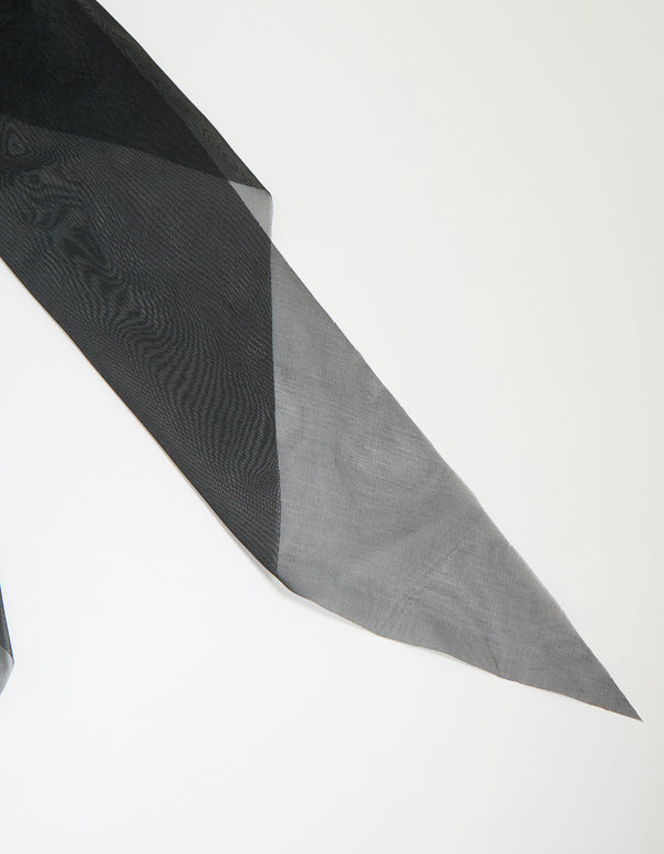 Black Opaque Fabric Drop Bow Hair Clip