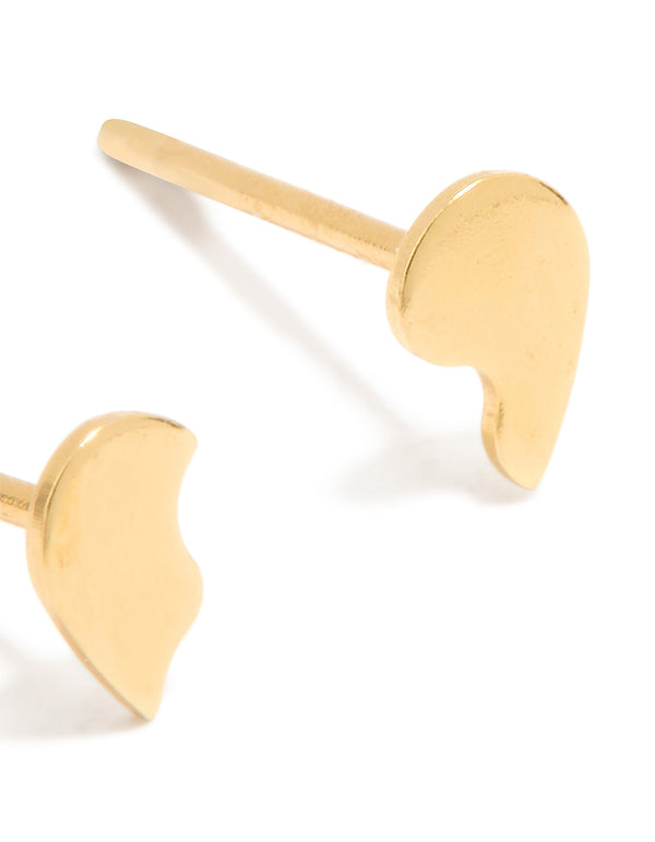 24K Gold Plated Surgical Stainless Steel BFF Heart Piercing Stud