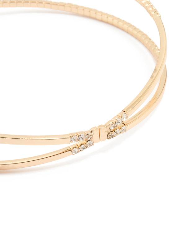 Gold Diamante Arm Cuff