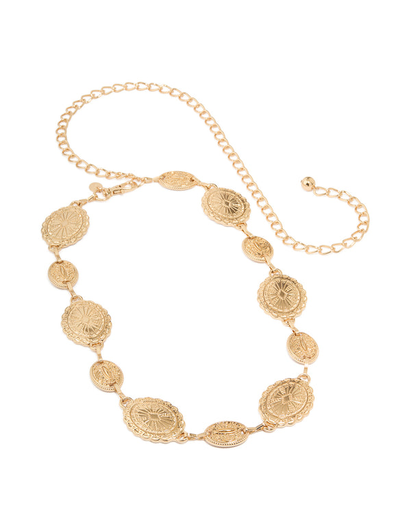 Gold Western Oval Belt