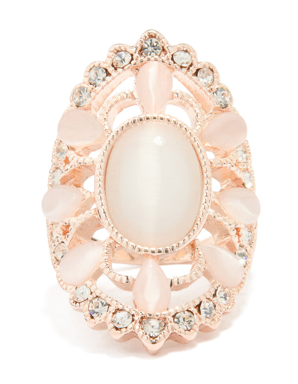 Rose Gold Large Round Oval Ring