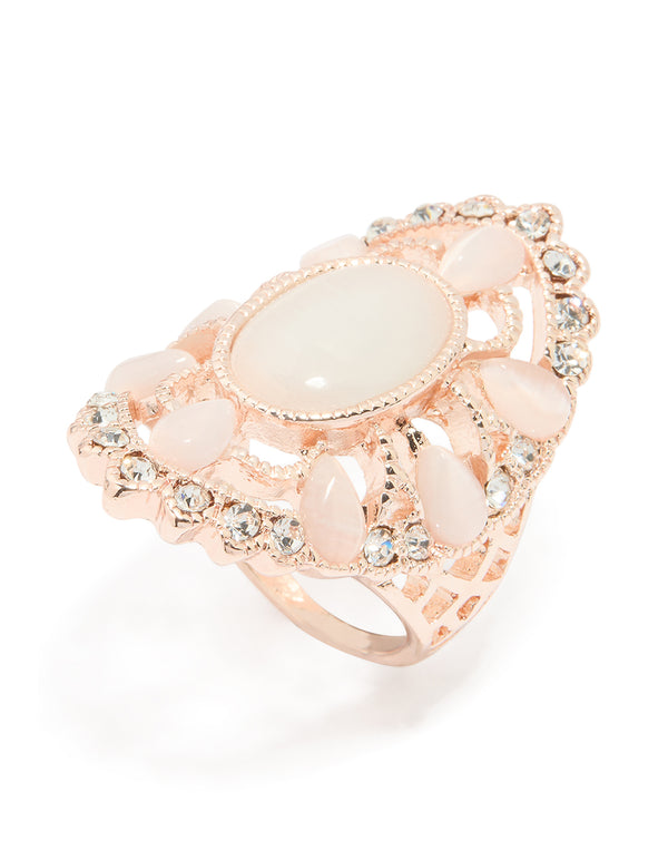 Rose Gold Large Round Oval Ring