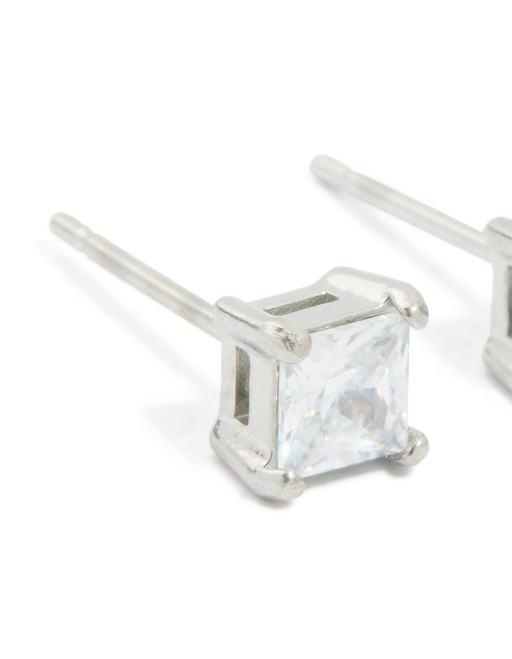 Stainless Steel 5MM Prism Square Stud Earrings